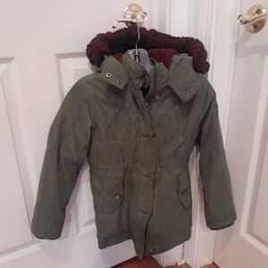 Abercrombie Kids Olive Green Puffer Coat